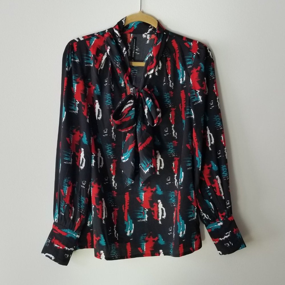 W118 by Walter Baker Tie-front Chiffon blouse S